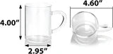 12 oz Borosilicate Glass Coffee Tea Beverage Mug With Handle  (10 Cups)
